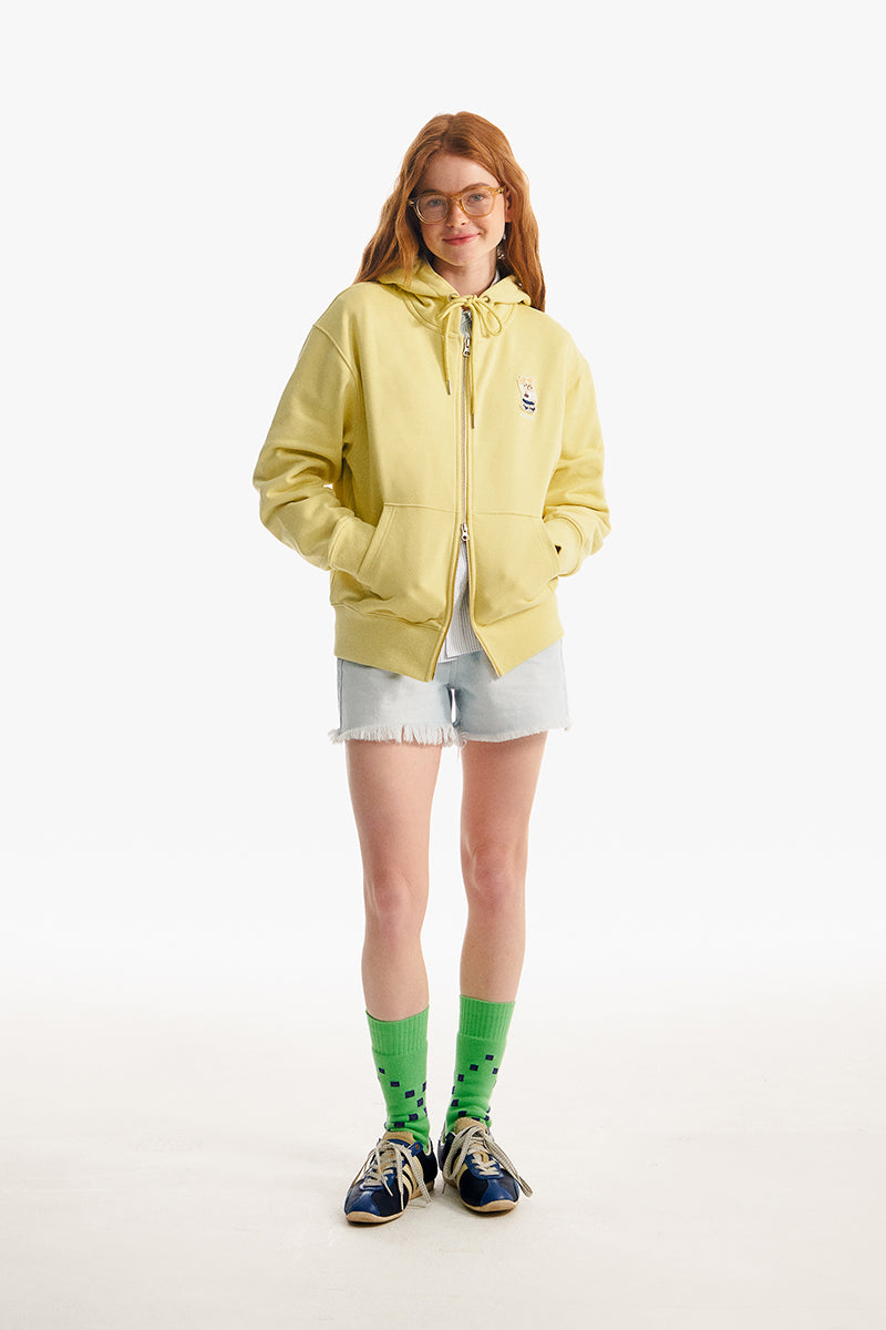 ウィッティバニーワッペンフーディージップアップ【イエロー】