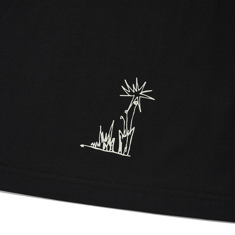 ウィッティバニースケッチクロップTシャツ【ブラック】