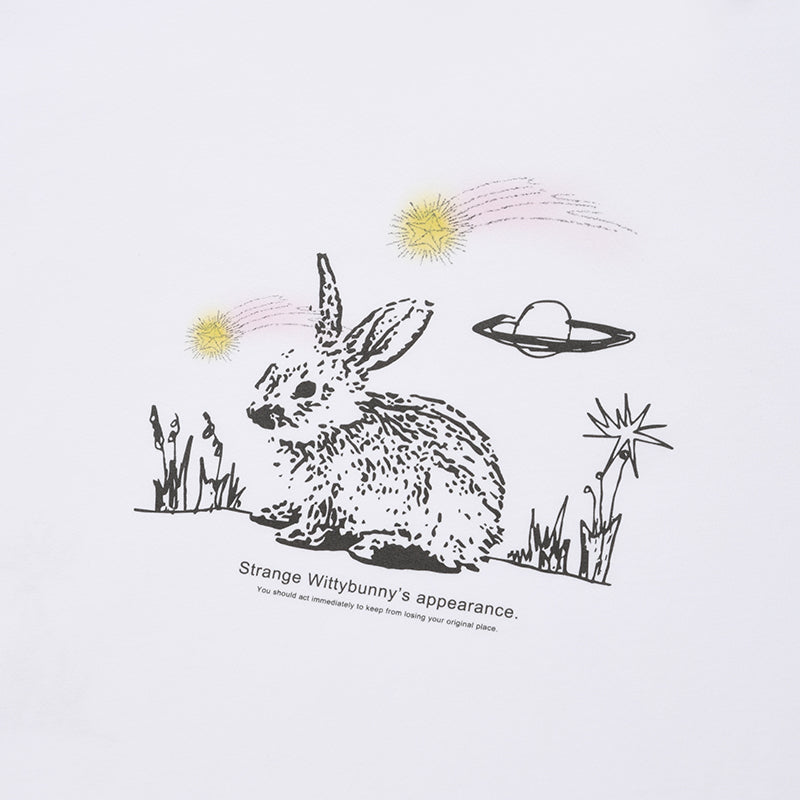 ウィッティバニースケッチクロップTシャツ【ホワイト】