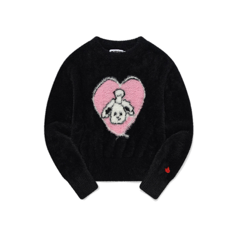 WITTY BUNNY HOLIDAY GRAPHIC KNIT【BLACK】