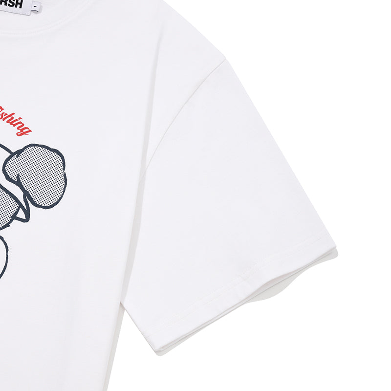 フィッシングウィッティバニーグラフィックルーズフィットTシャツ【ホワイト】