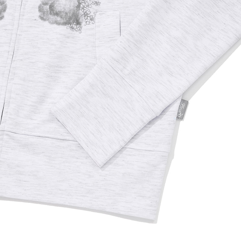 ウィッティバニーブーケガールクロップフーディージップアップ【メランジグレー】