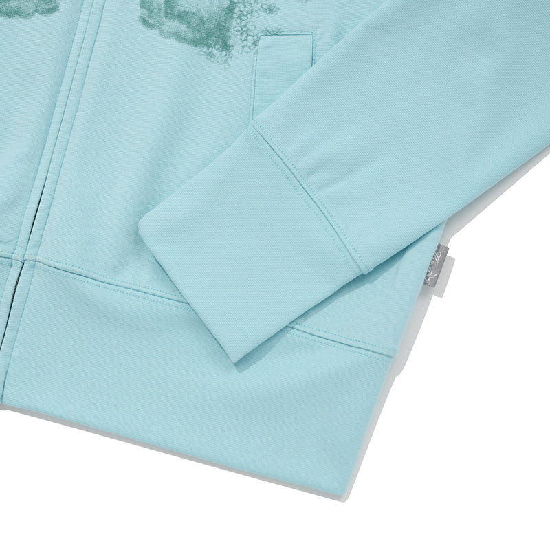 ウィッティバニーブーケガールクロップフーディージップアップ【メランジグレー】