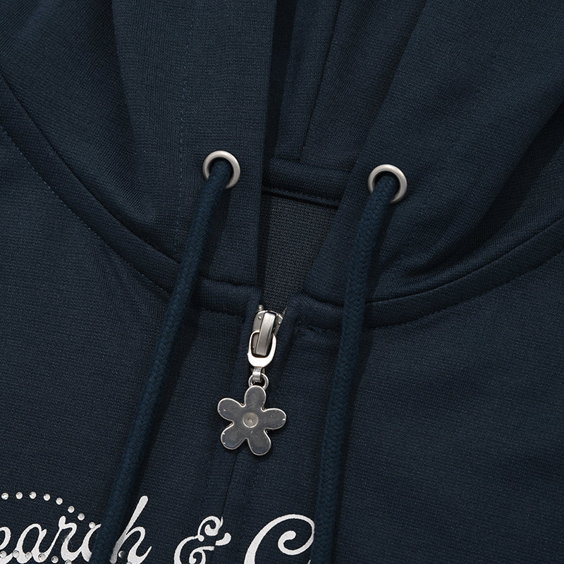 ウィッティバニーブーケガールクロップフーディージップアップ【メランジグレー】