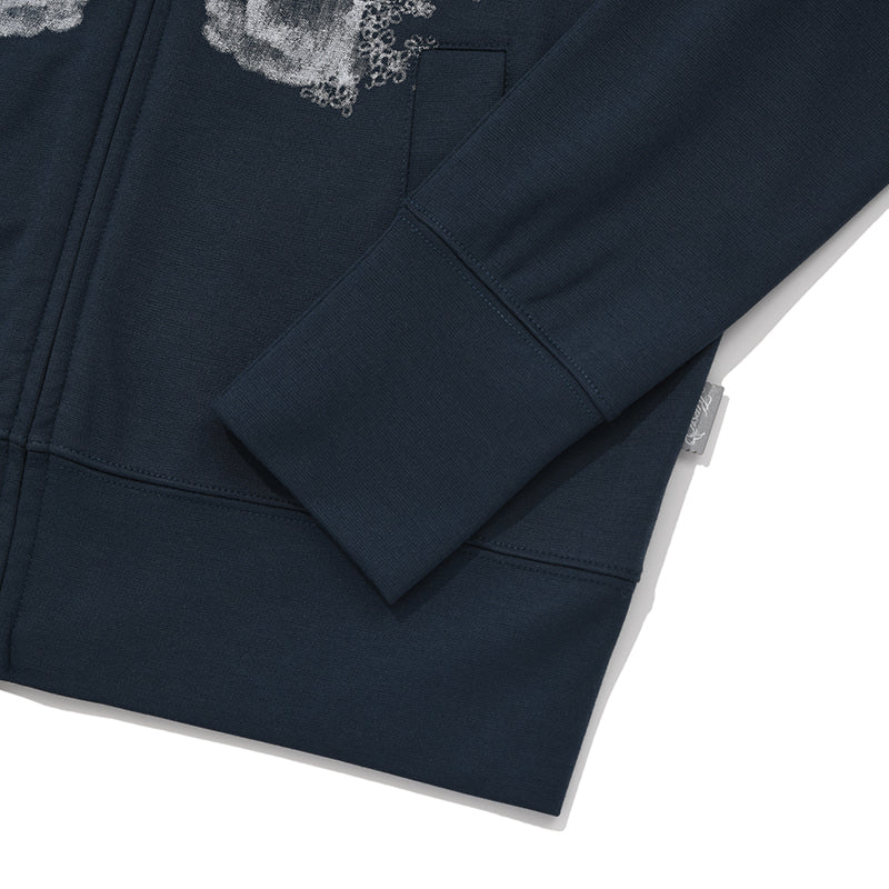 ウィッティバニーブーケガールクロップフーディージップアップ【メランジグレー】