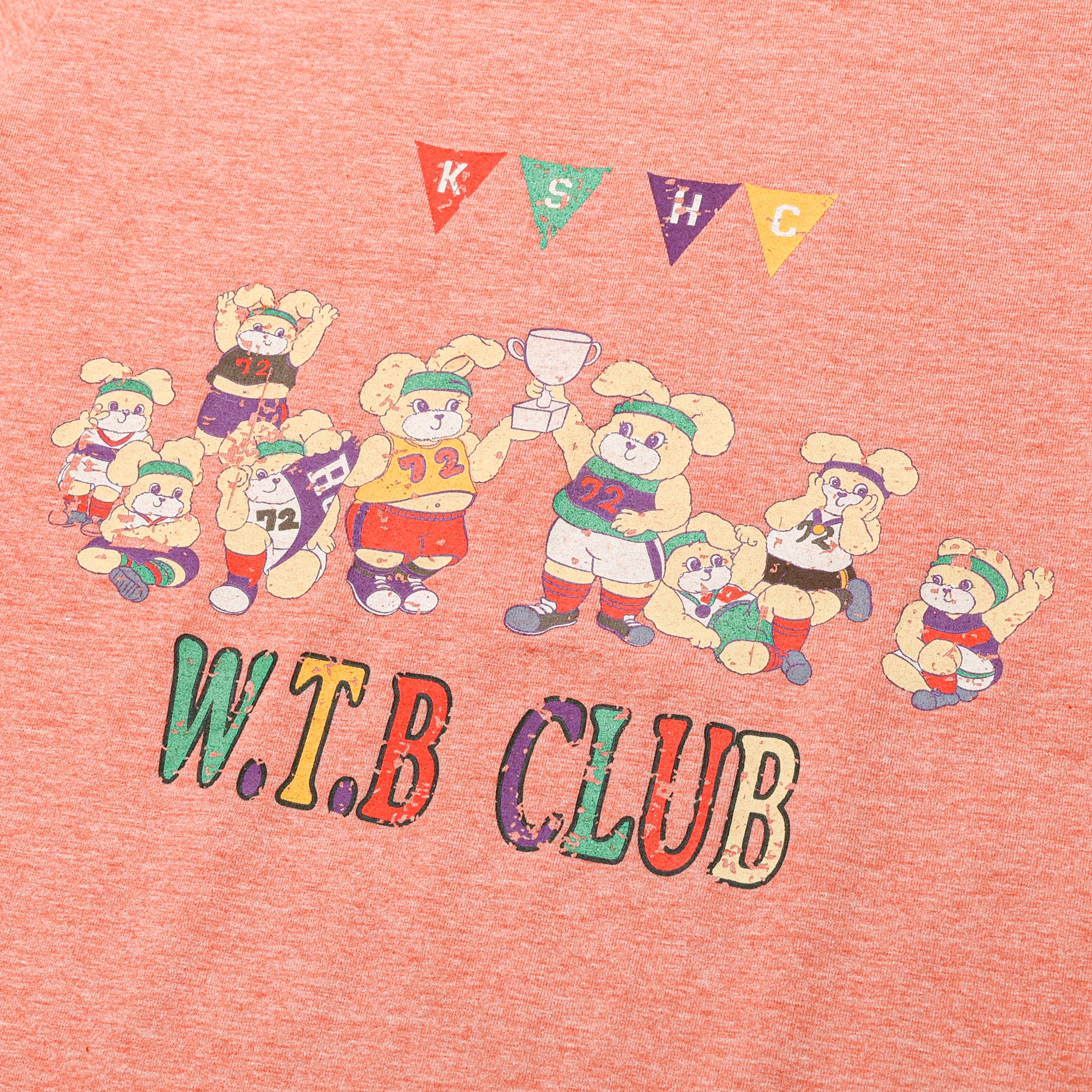 ウィティーバニービンテージグラフィックTシャツ【メランジオレンジ】