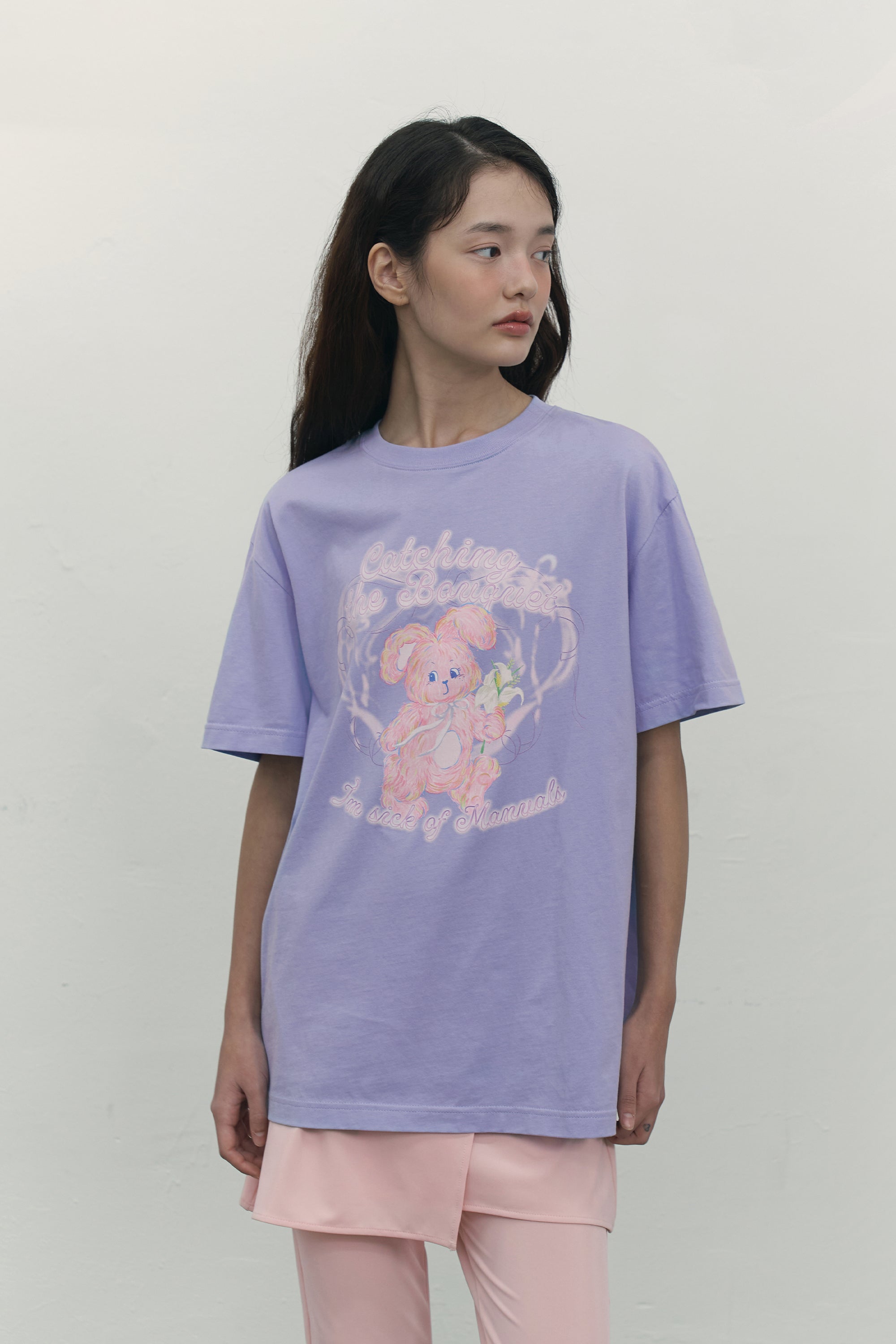 ウィッティバニーブーケガールTシャツ【オートミール】
