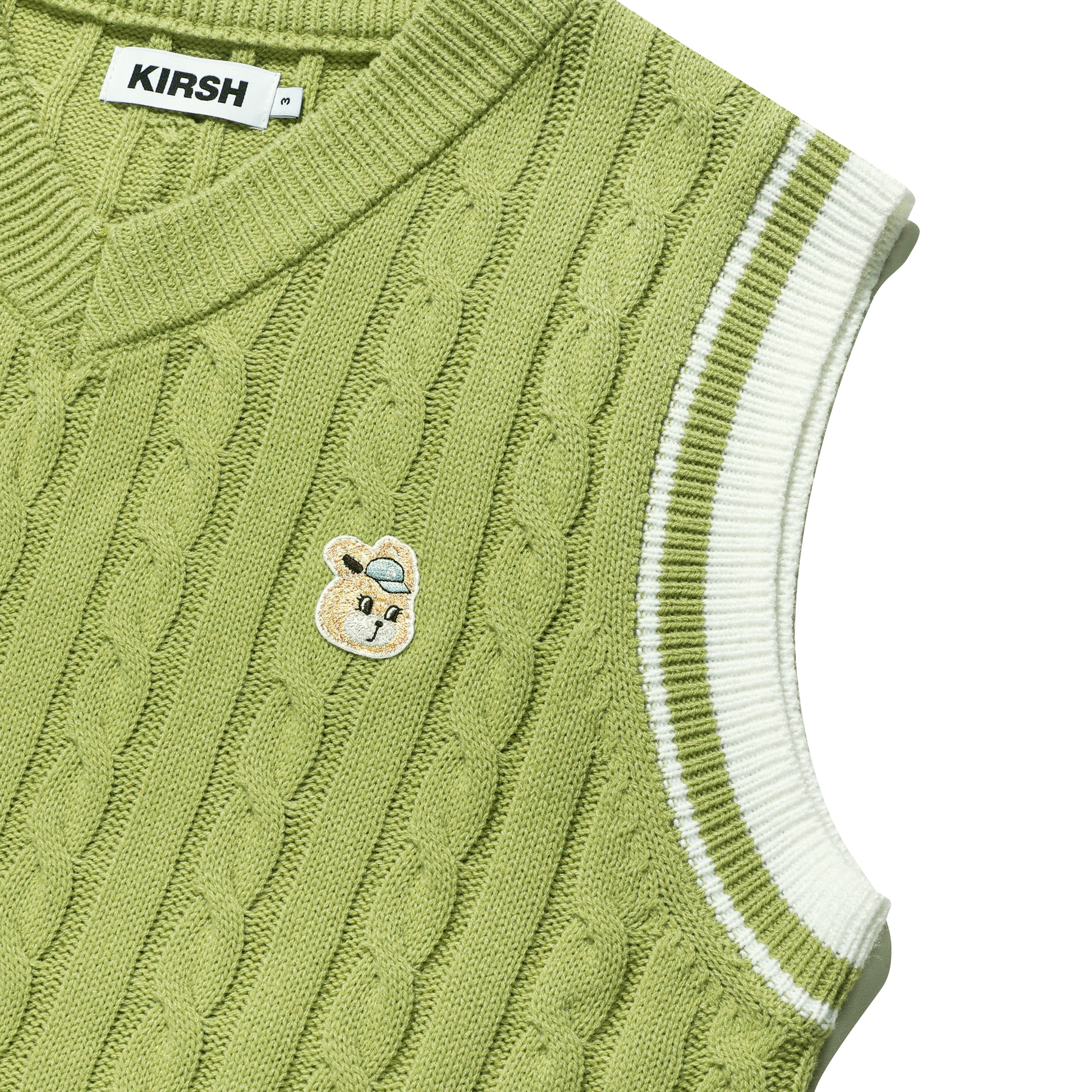 ウィティーバニー ケーブル ニットベスト【ライトミント】