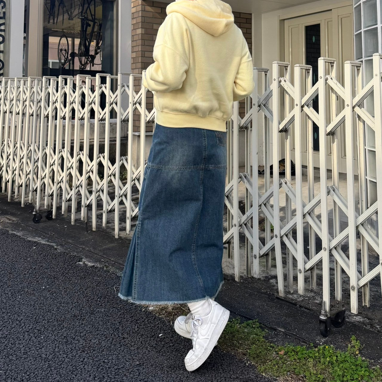 アーチチェリーテリークロップフーディジップアップ【ライトイエロー】