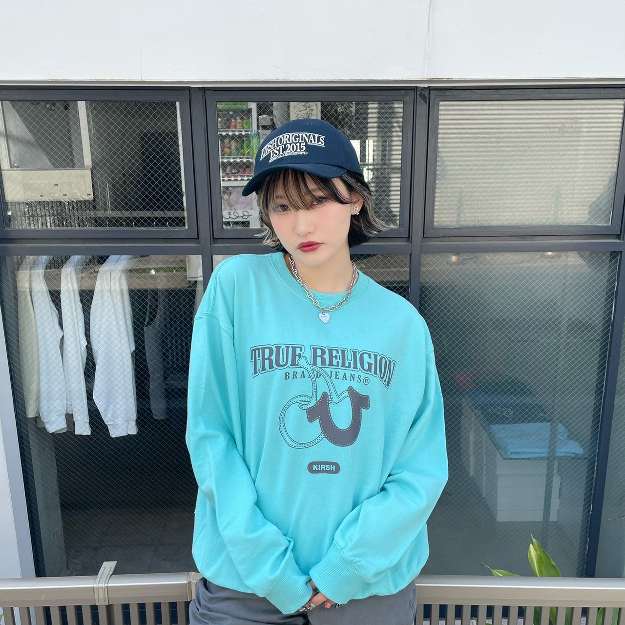 KIRSH X TRUERELIGION ロゴグラッフィックスウェット【スカイ】