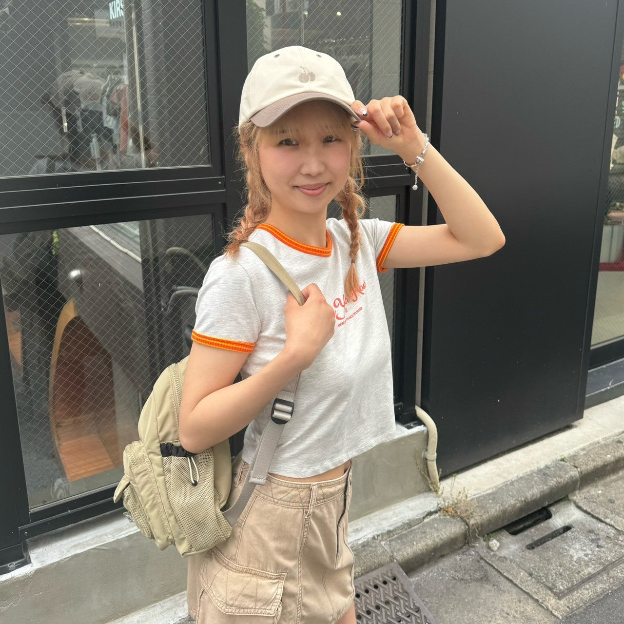 モノチェリーカラーミックスボールキャップ【クリーム】