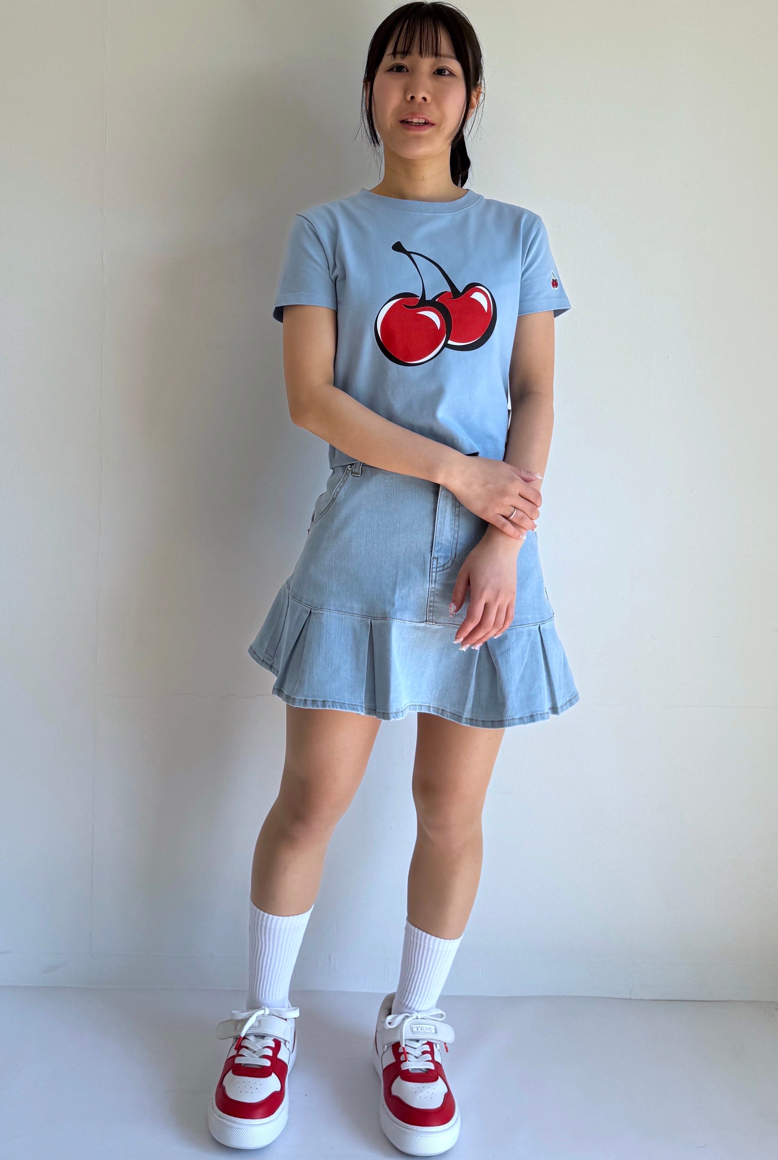 【Big Cherry Tokyo Collection】シグネチャービックチェリークロップTシャツ【スカイ】