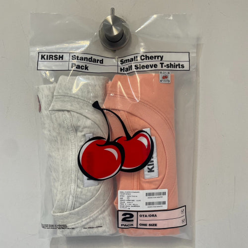 スモールチェリースタンダードTシャツ2パック【グレー/サーモン】