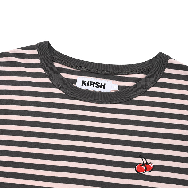 チェリーストライプロングスリーブTシャツ【レッド】