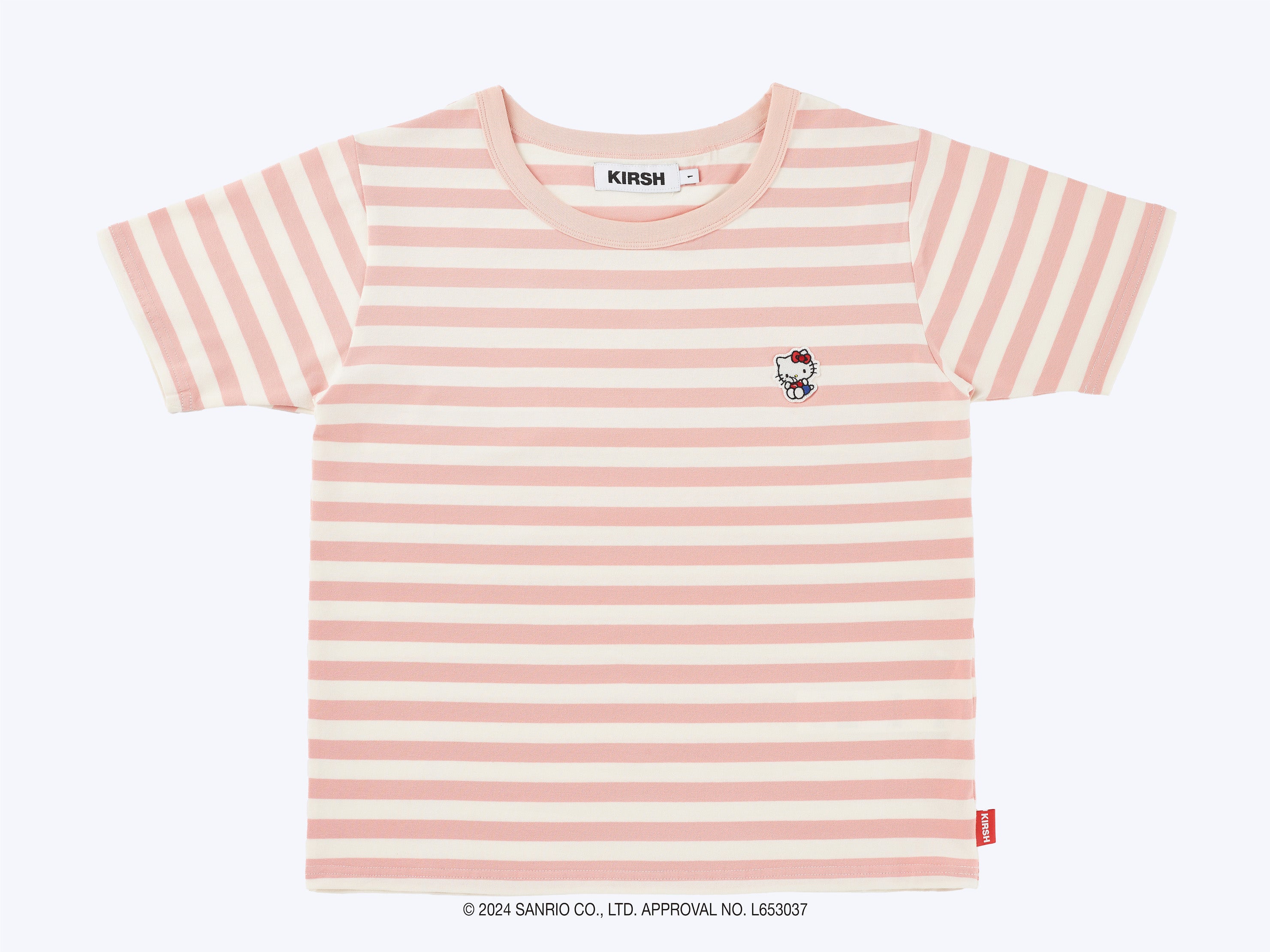 【KIRSH X HELLO KITTY】ストライプオーバーフィットTシャツ【グレー】