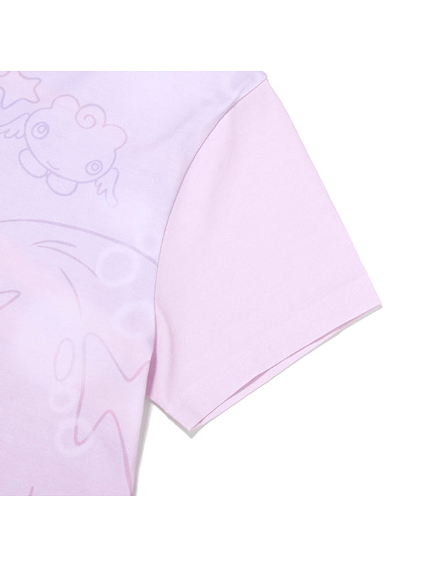 KIRSH X SUNONEBIRD フルプリントスタンダードフィット Tシャツ【ピンク】