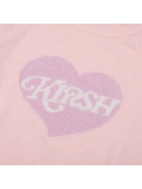 KIRSH MELLOW スカロップラウンドネックニット【ピンク】