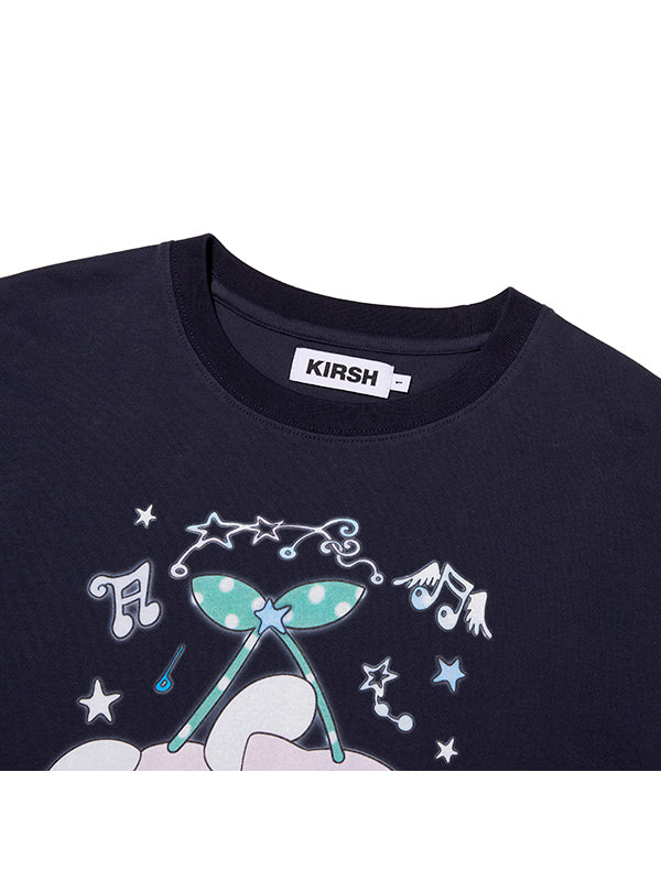 KIRSH X SUNONEBIRD ラビットチェリールーズフィット Tシャツ【ホワイト】