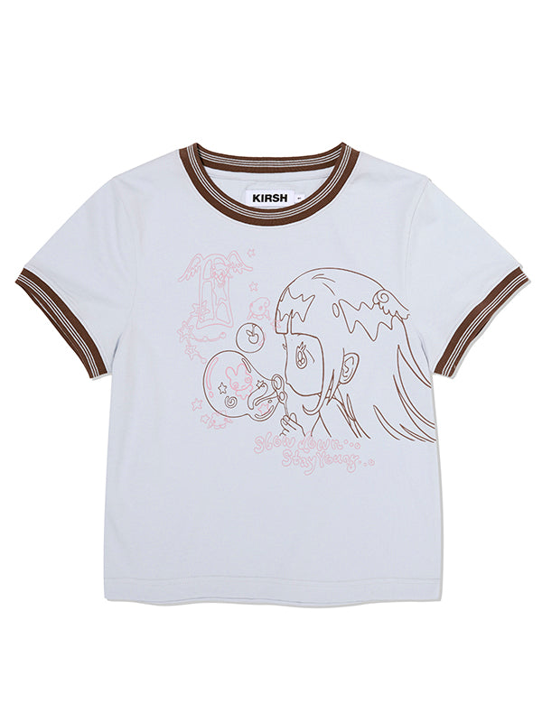 KIRSH X SUNONEBIRD リンガー Tシャツ【ライトイエロー】