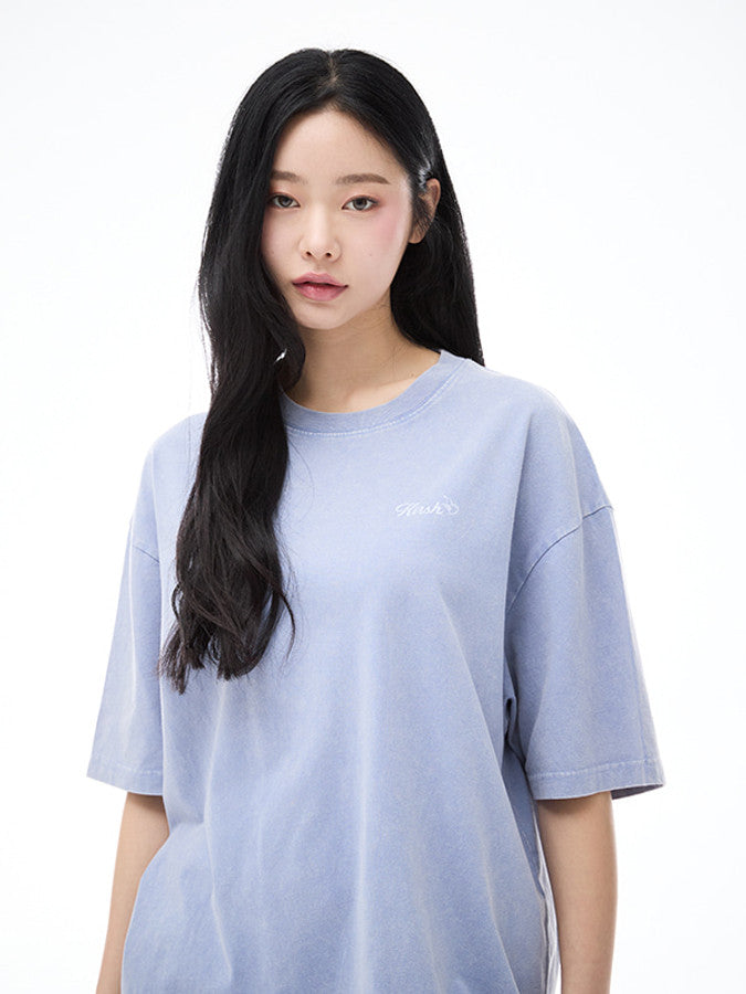 ワーディングルーズフィットピグメントTシャツ【スカイ】