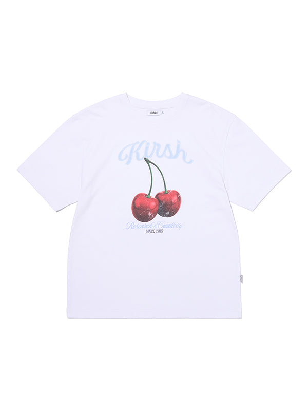 チェリーグラフィックルーズフィットTシャツ【ホワイト】