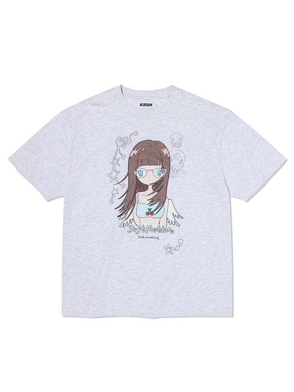 kira kira☆ 2点 tシャツ クリームグレーM KIRSH X SUNONEBIRD エンジェルガールルーズフィット Tシャツ