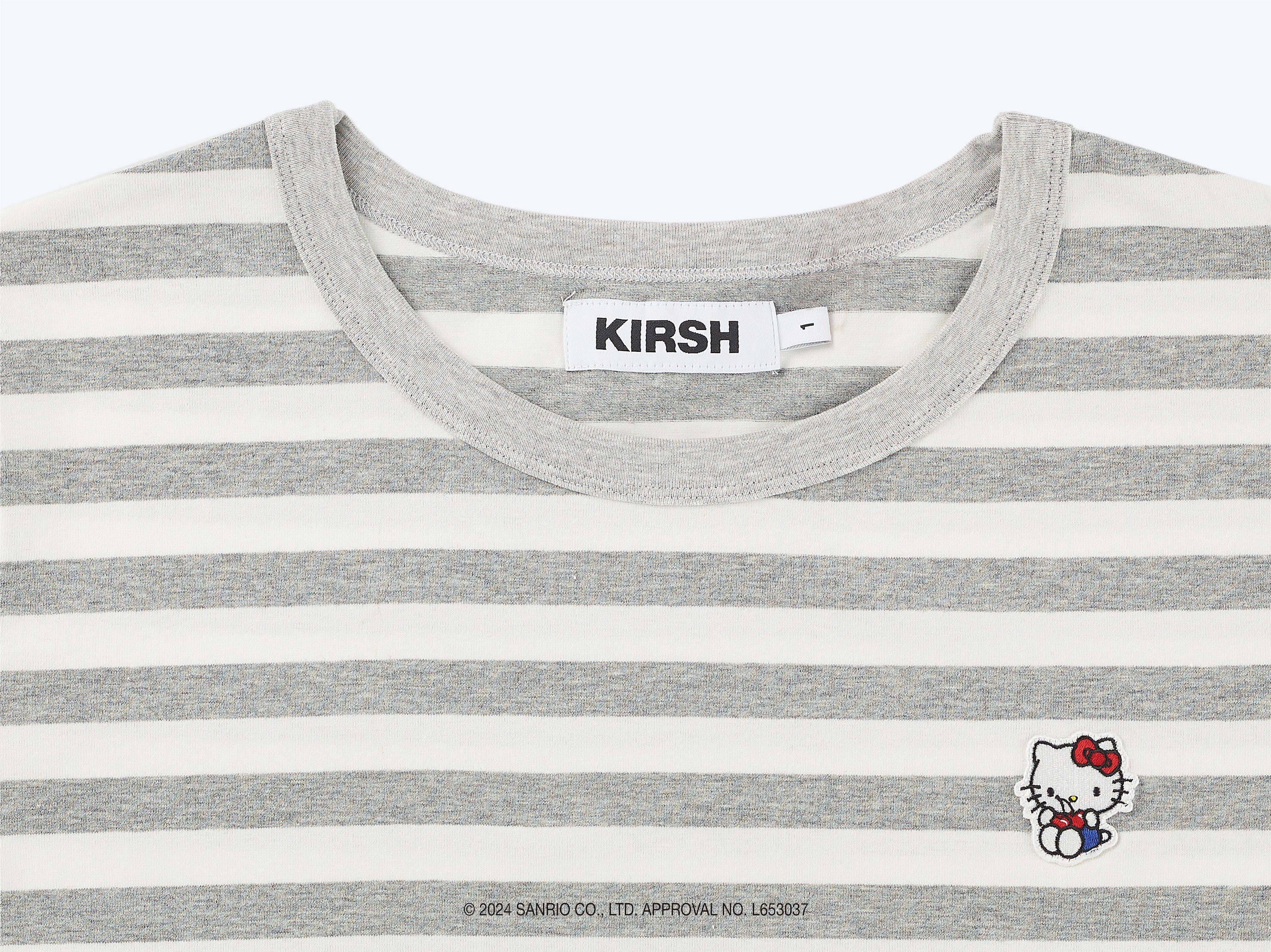 【KIRSH X HELLO KITTY】ストライプオーバーフィットTシャツ【ピンク】