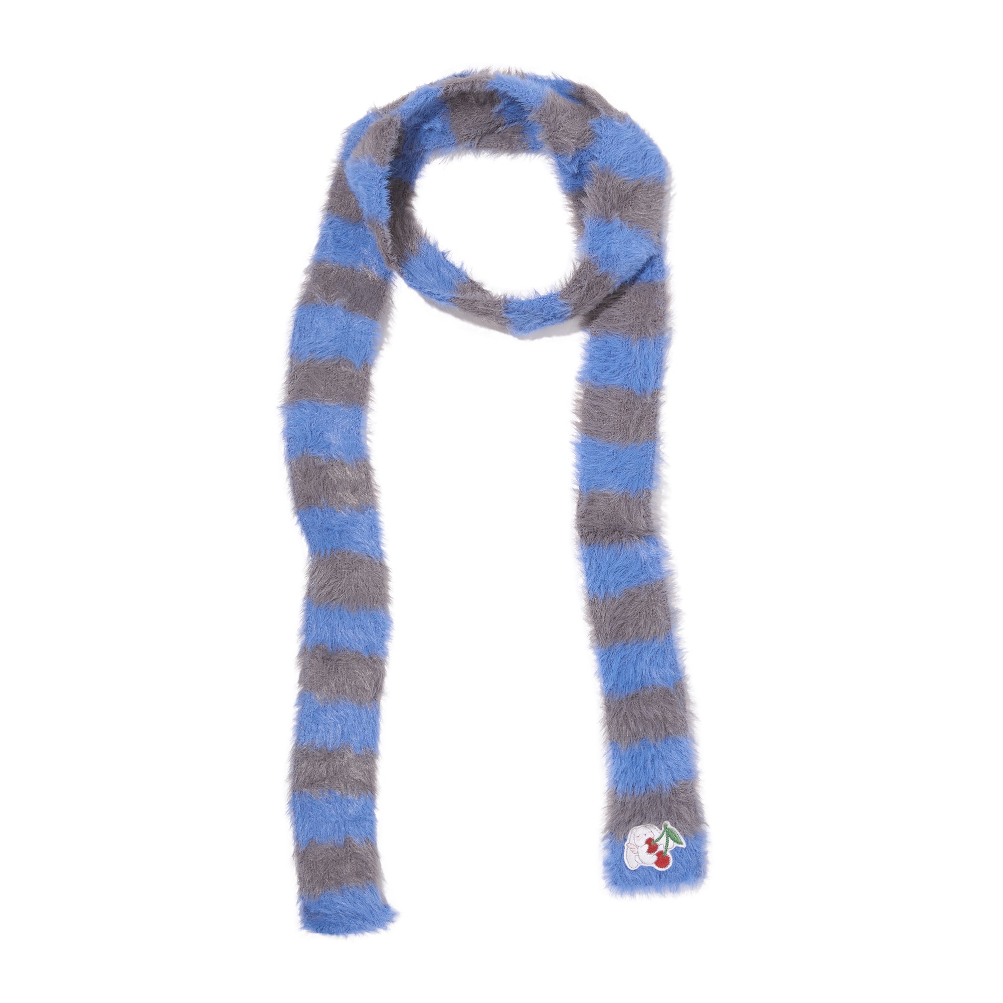 KIRSH X PYITU モヘアストライプ ミニマフラー【ブルー】