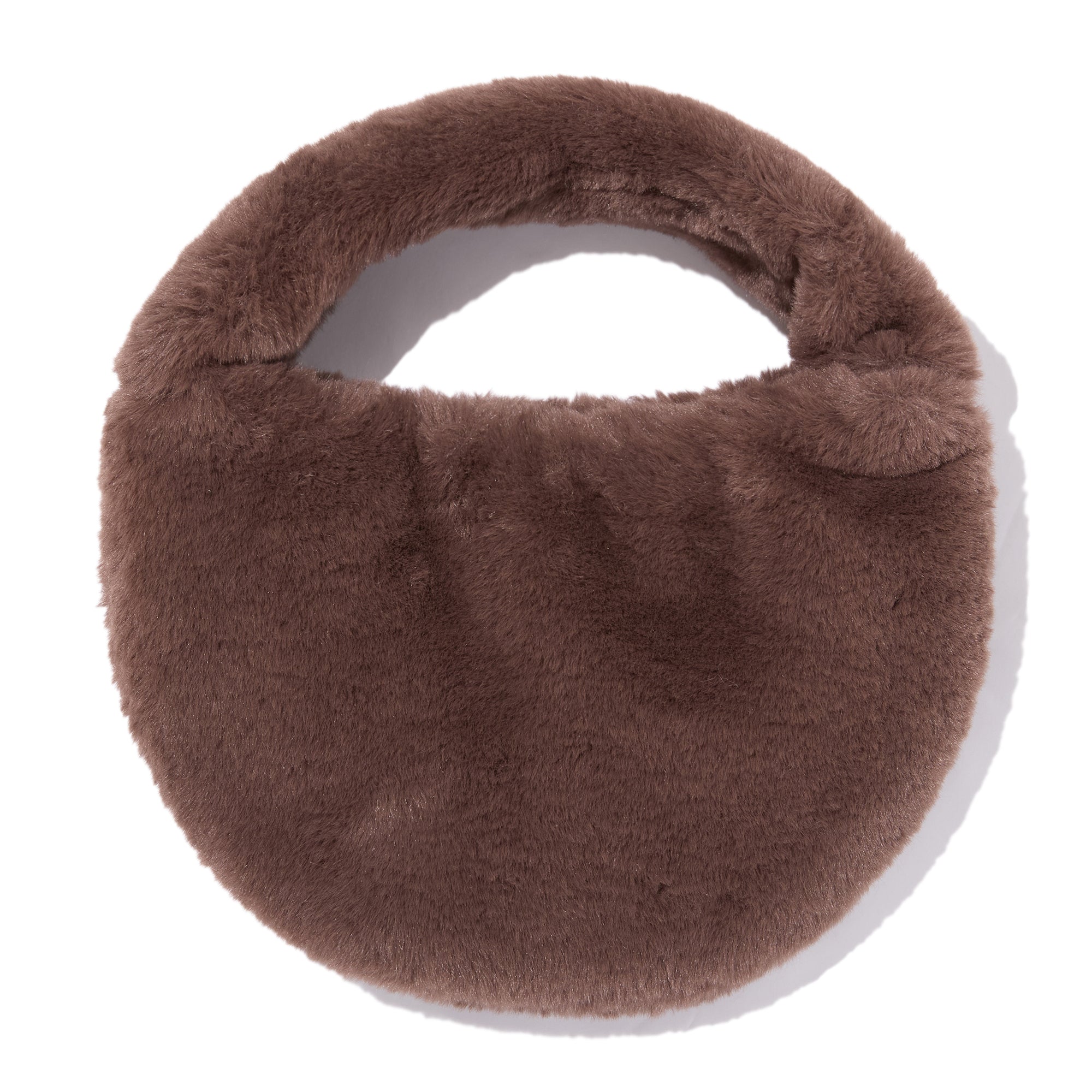 リボンエンブロイダリーヘアリーミニショルダーバッグ【アイボリー】