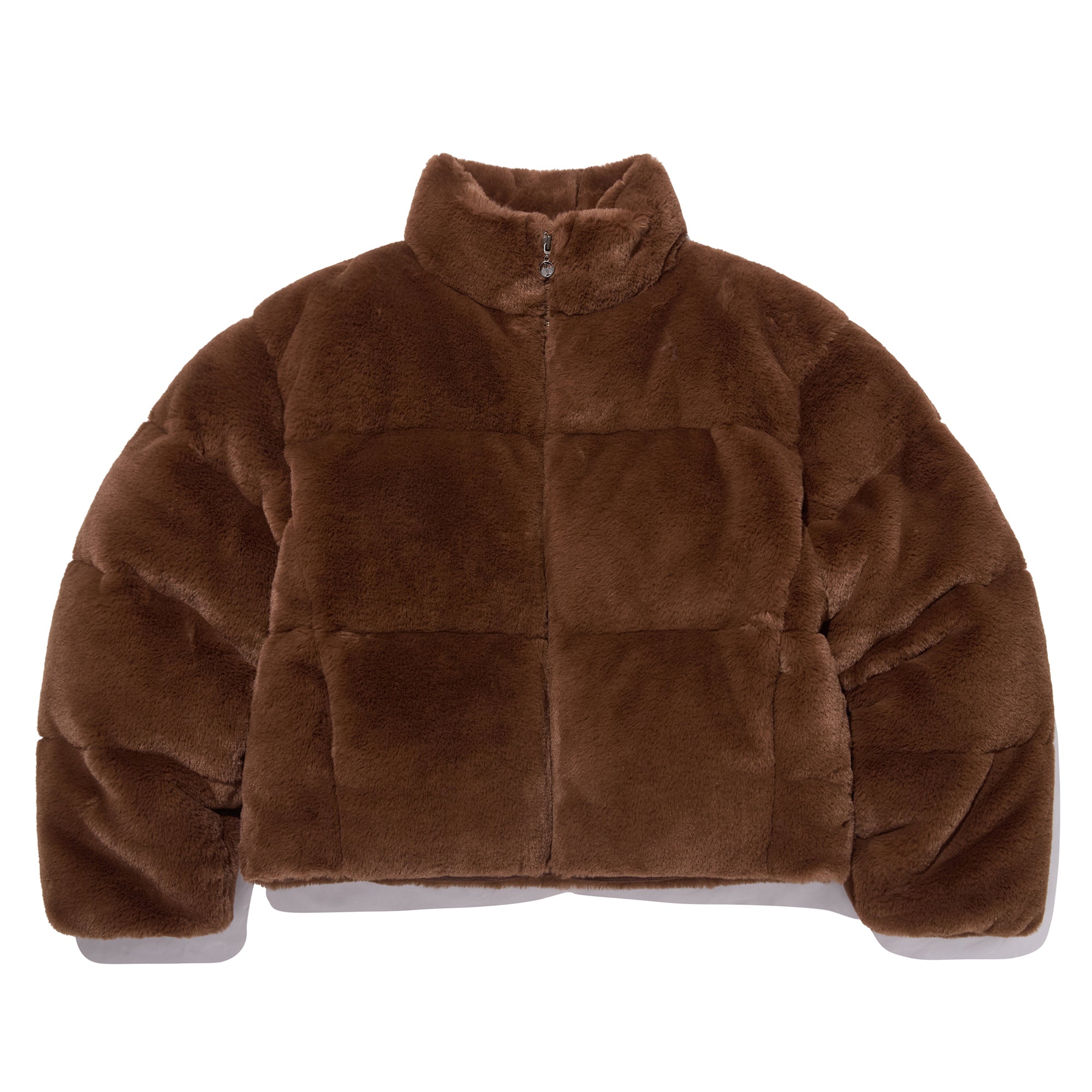 emmy ブラウンファークロップジャケット エコファーセミクロップダウンジャンパー【ブラック】