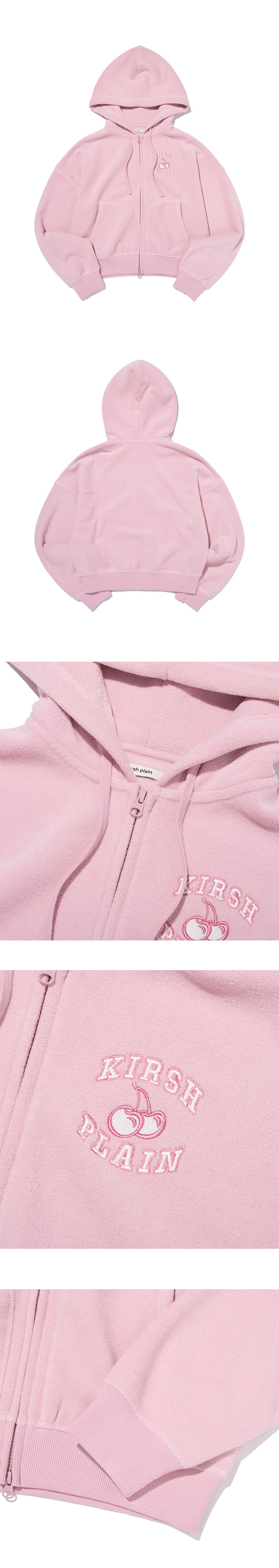 アーチチェリーテリークロップジップアップフーディ【ピンク】