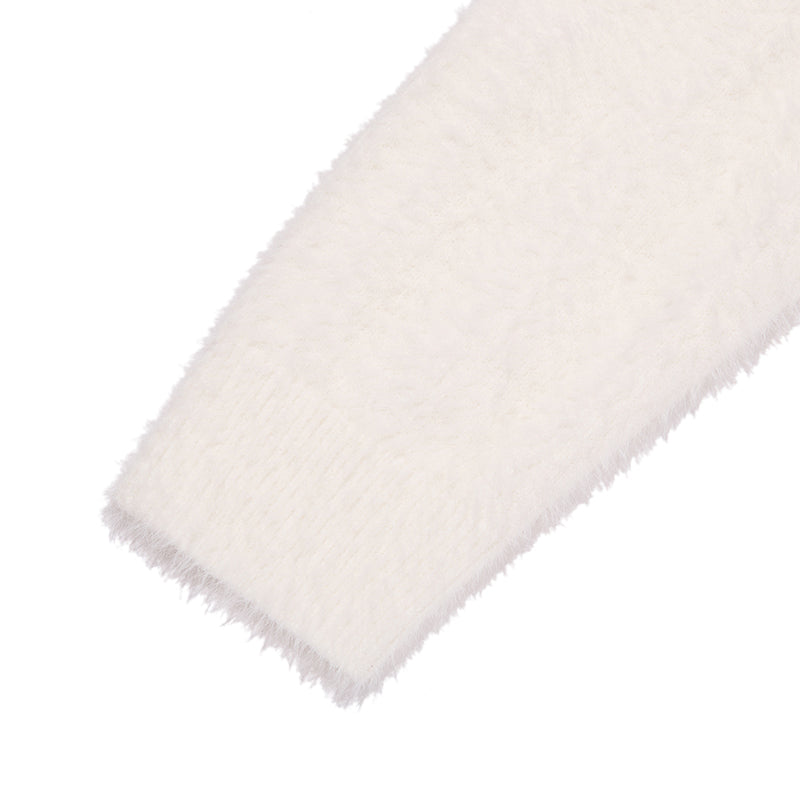 リボンチェリールーズフィットヘアリーカーディガン【アイボリー】