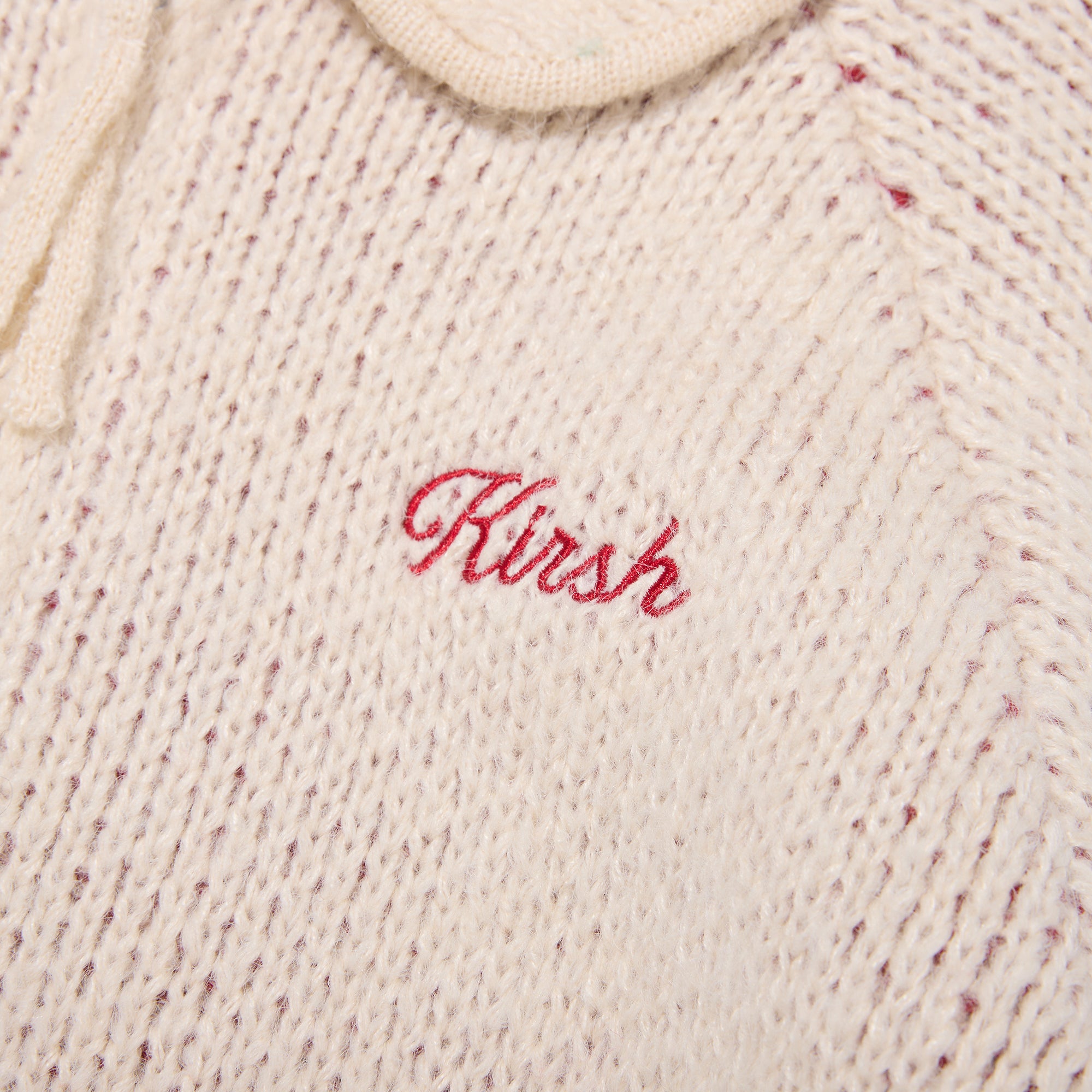 リボンチェリールーズフィットニットジップアップ【アイボリー】