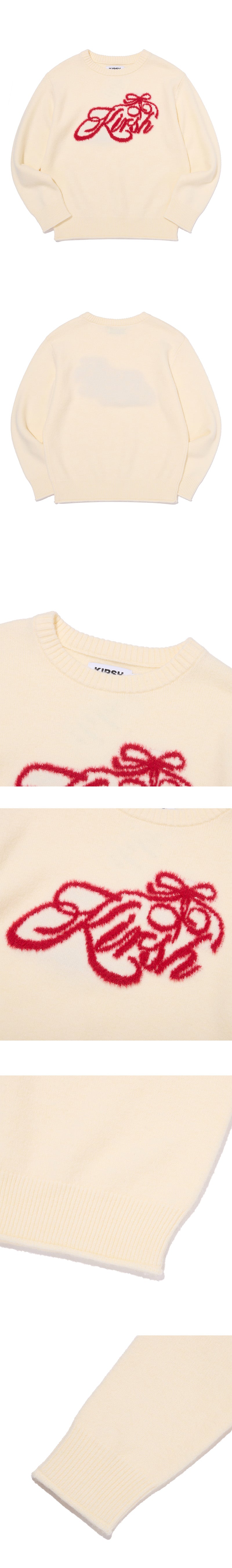 リボンチェリールーズフィットヘアリープルオーバー【ネイビー】