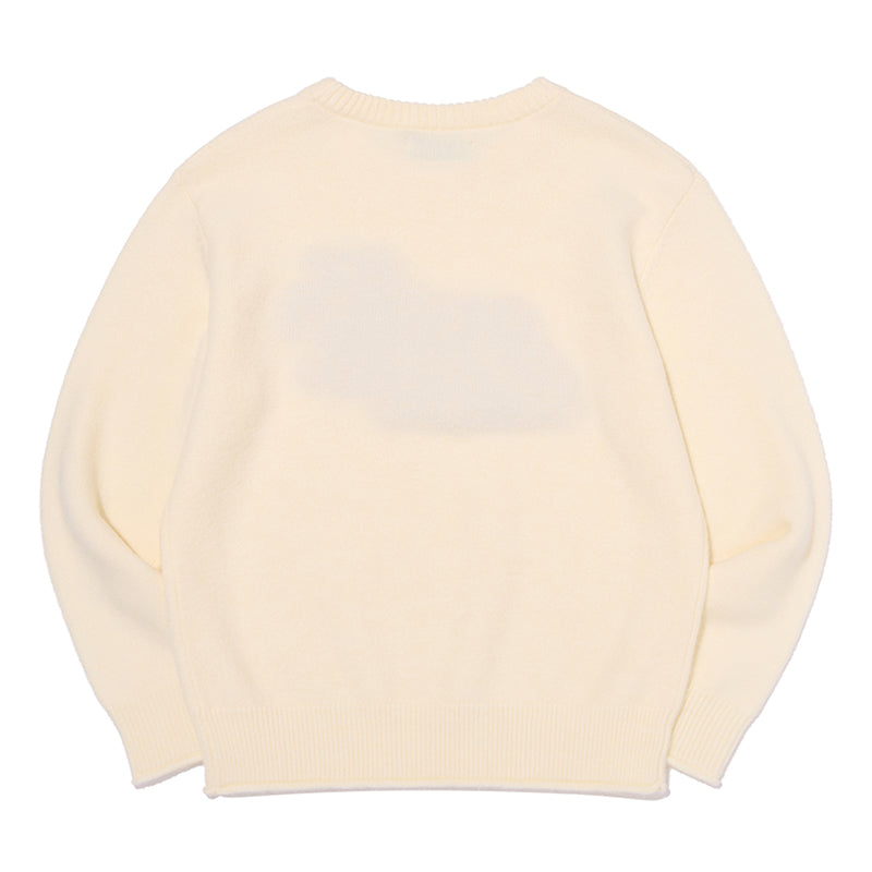 リボンチェリールーズフィットヘアリープルオーバー【アイボリー】