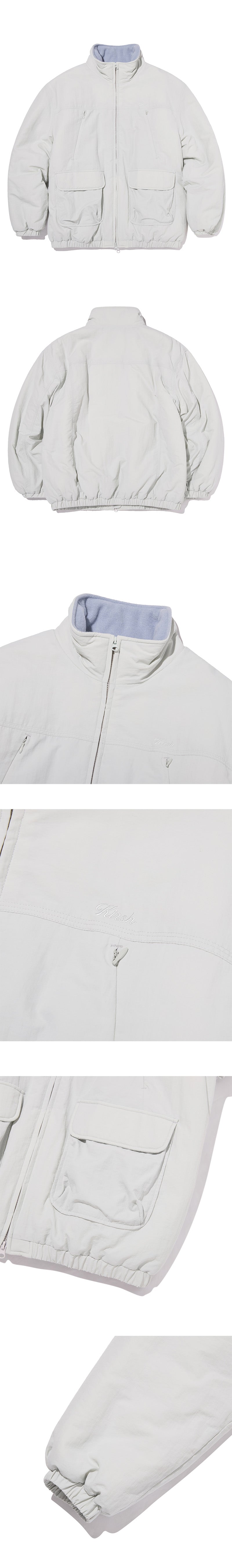 ポケットポイントルーズフィットパディングジャケット【ライトブルー】