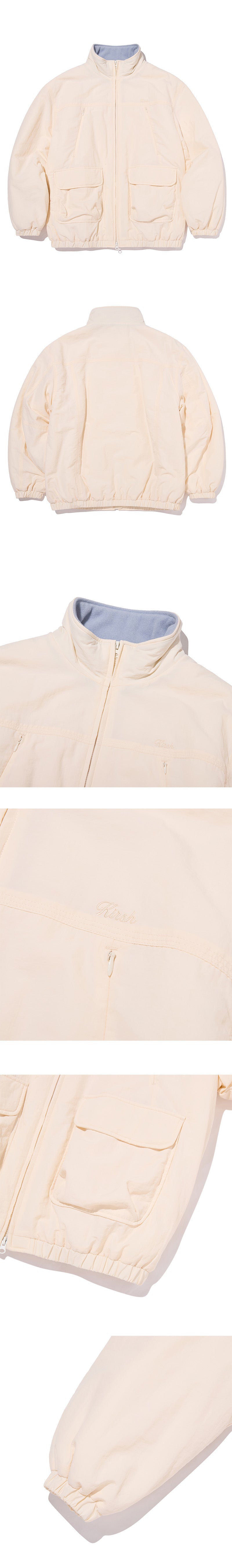 ポケットポイントルーズフィットパディングジャケット【ライトブルー】