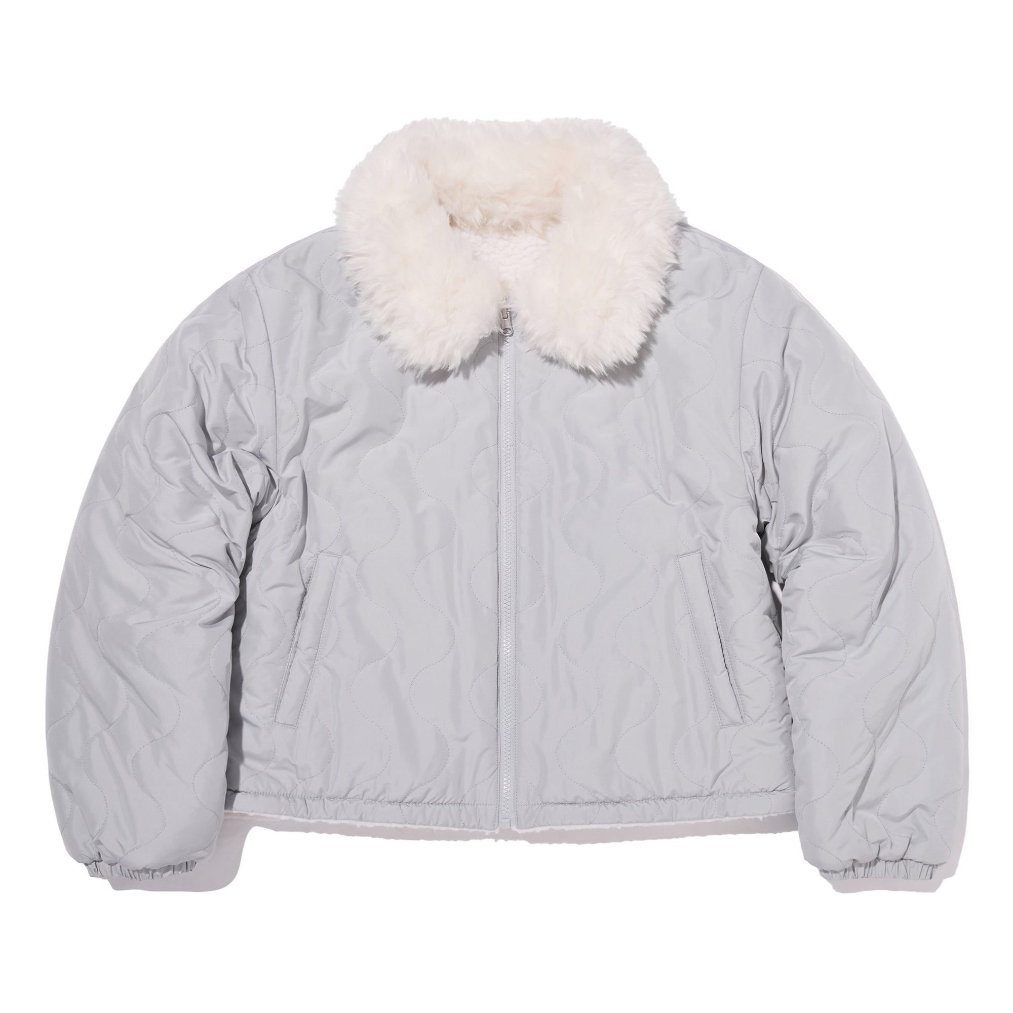 フォーファーリバーシブルパデッドジャケット【グレー】