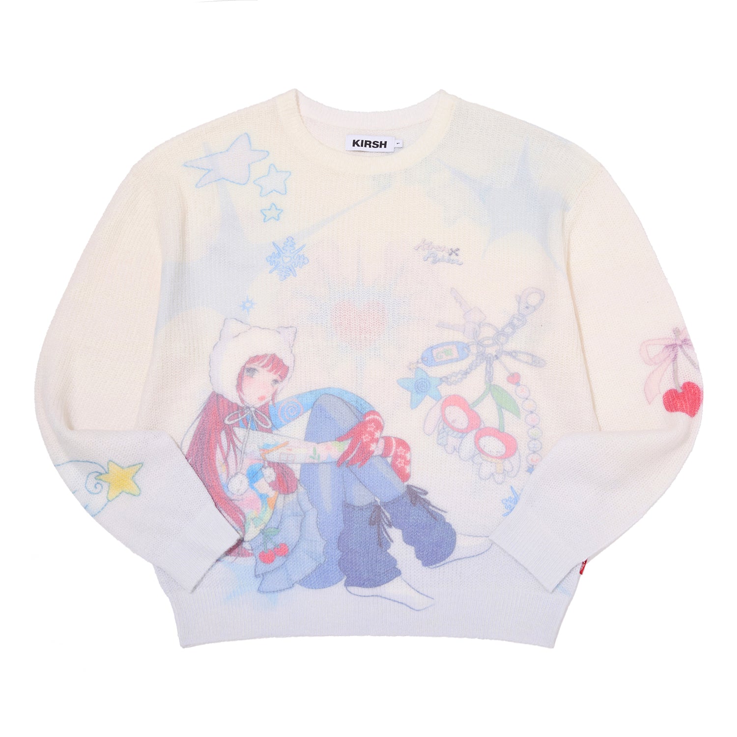 KIRSH X PYITU オールオーバーグラフィック ルーズフィットニット【アイボリー】