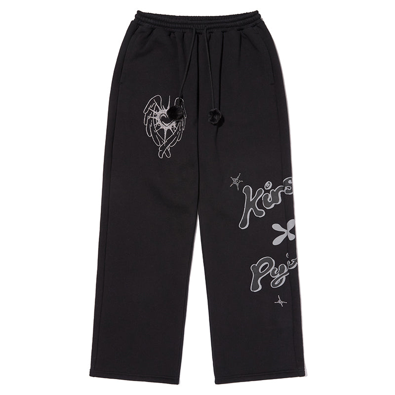 KIRSH X PYITU グラフィックルーズフィットジョガーパンツ	【ブラック】