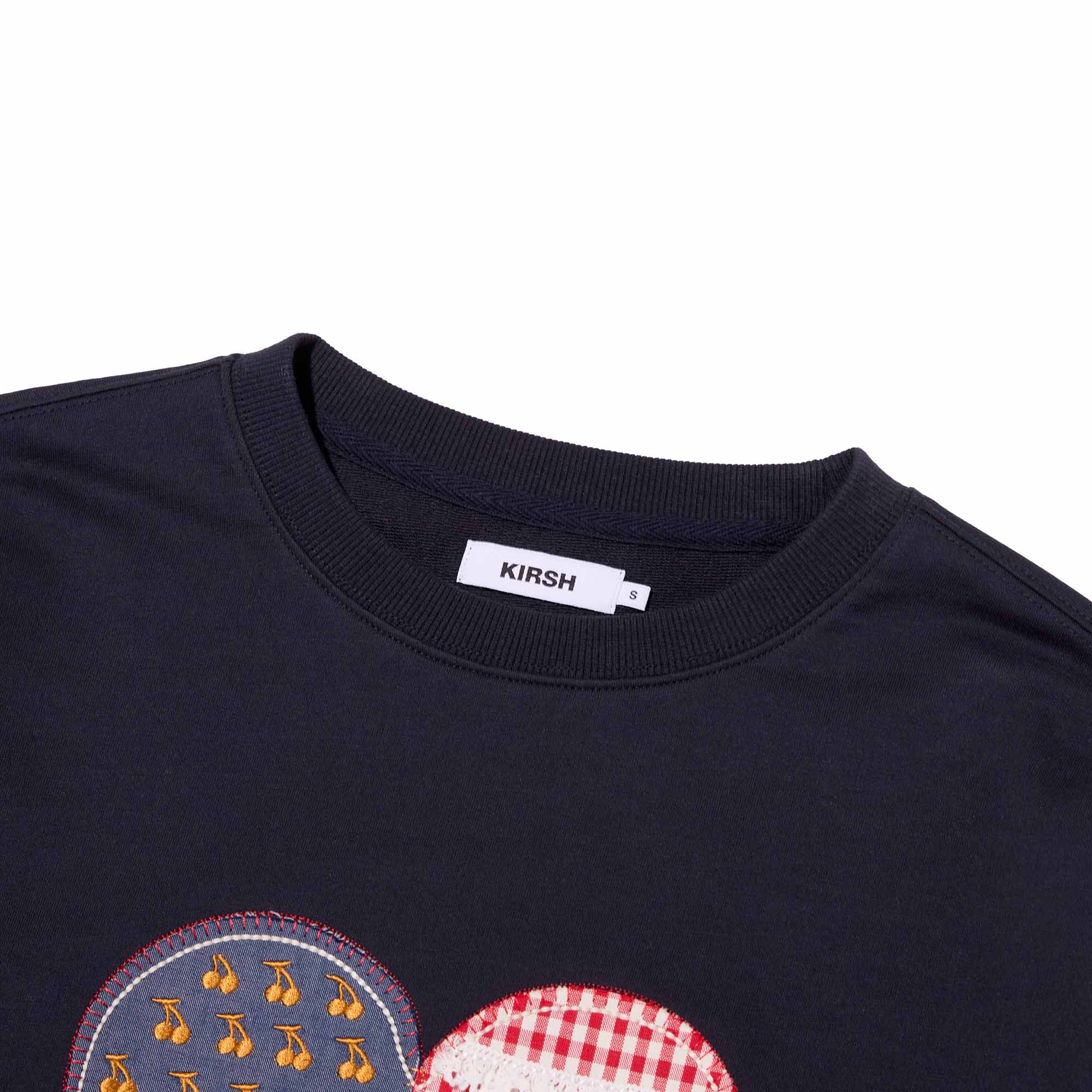 USAチェリー＆ハートアップリケ ルーズフィットスウェット【ピンク】