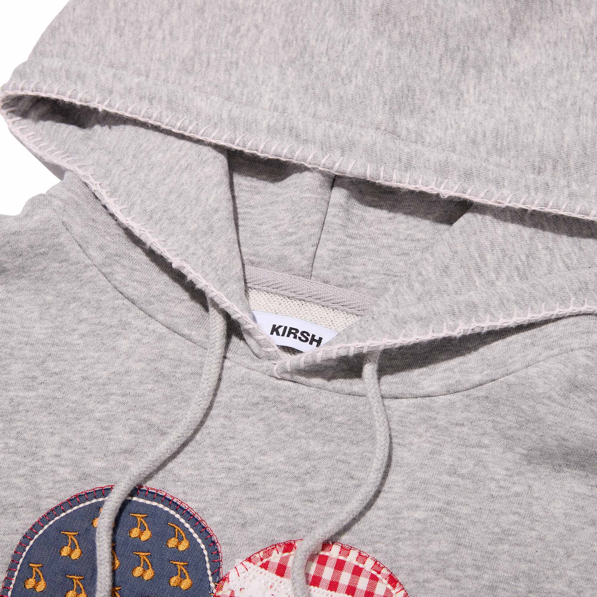 USAチェリー＆ハートアップリケクロップドフーディー【グレー】