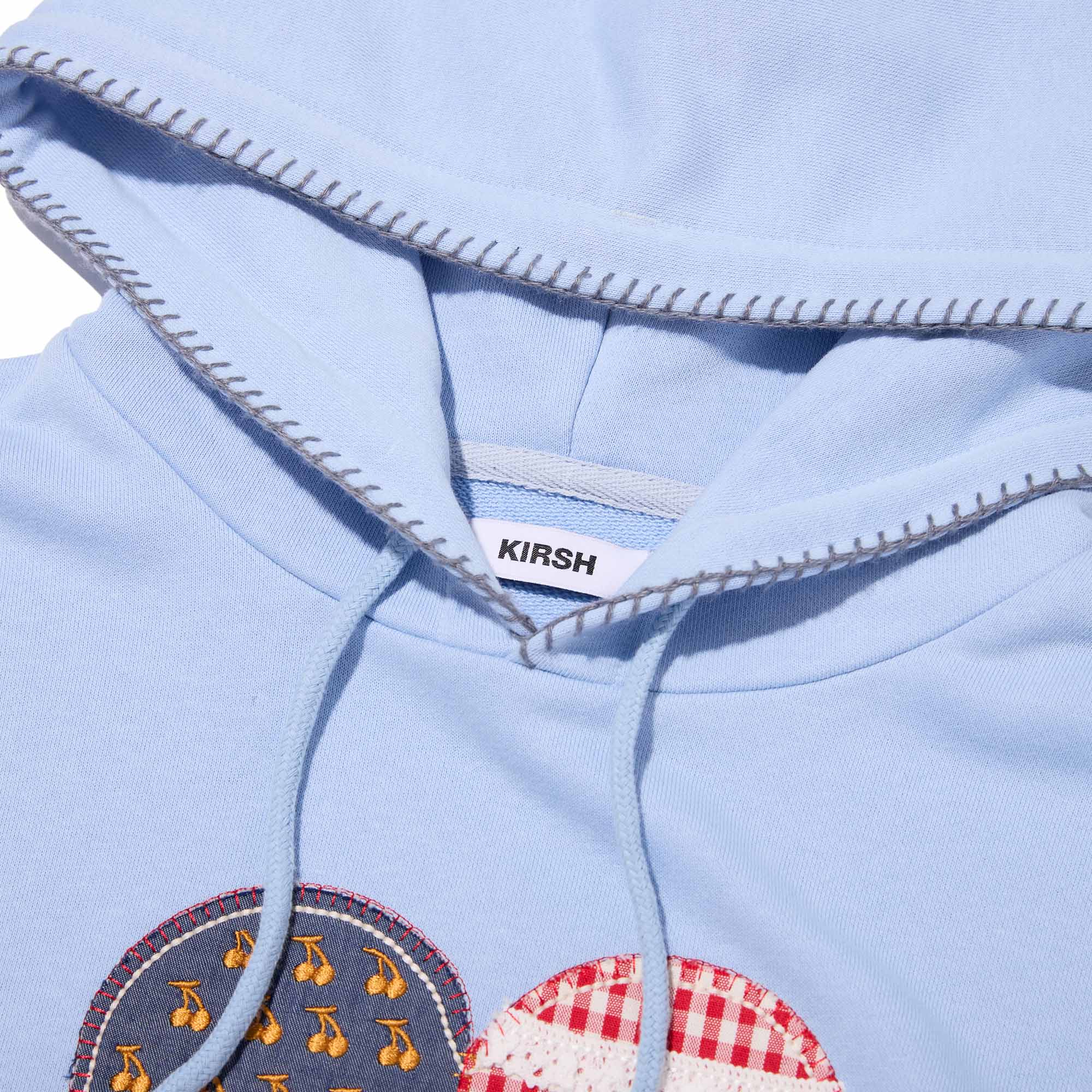 USAチェリー＆ハートアップリケクロップドフーディー【スカイ】