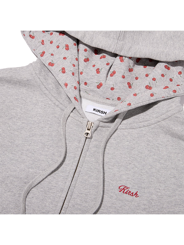 チェリーグラフィックルーズフィットジップアップフーディ【ホワイト】