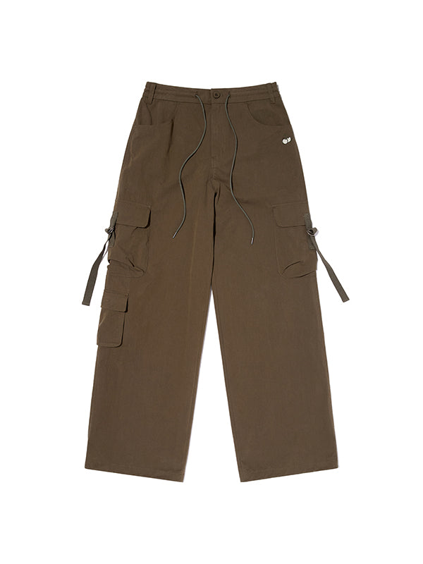 プレーンナイロンカーゴパンツ【カーキ】