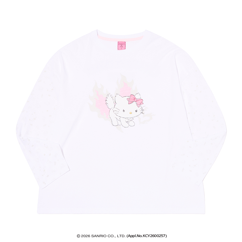 KIRSH X CHARMMYKITTY グラフィックルーズフィットロングスリーブ【ブラック】