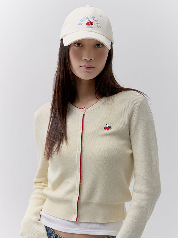 チェリーグラフィックボールキャップ【ホワイト】