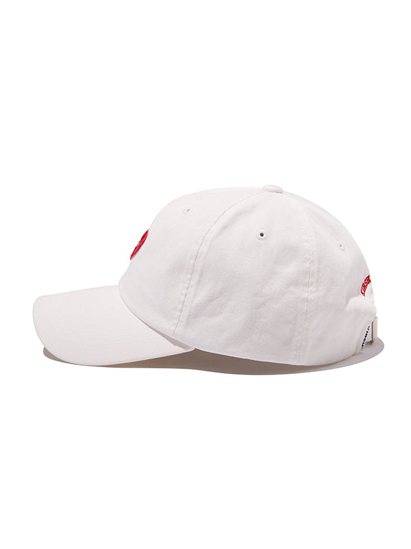 ハートパッチボールキャップ【ホワイト】