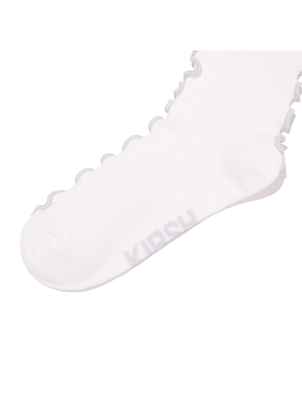 チェリーポイント刺繍ソックス【グレー】