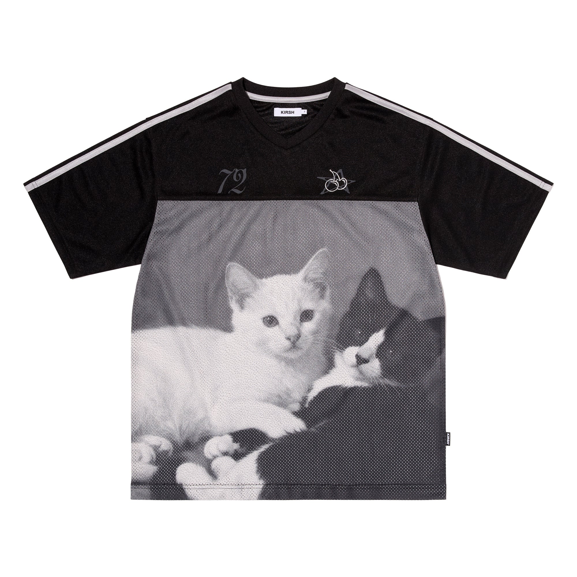 オールオーバープリントルーズフィットメッシュTシャツ【ブルー】